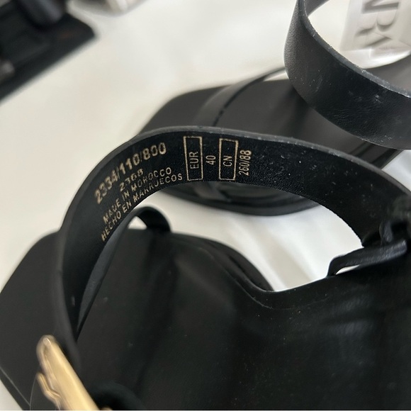 ZARA Black Block Heel Sandals Size 40 NEW - Picture 7 of 8